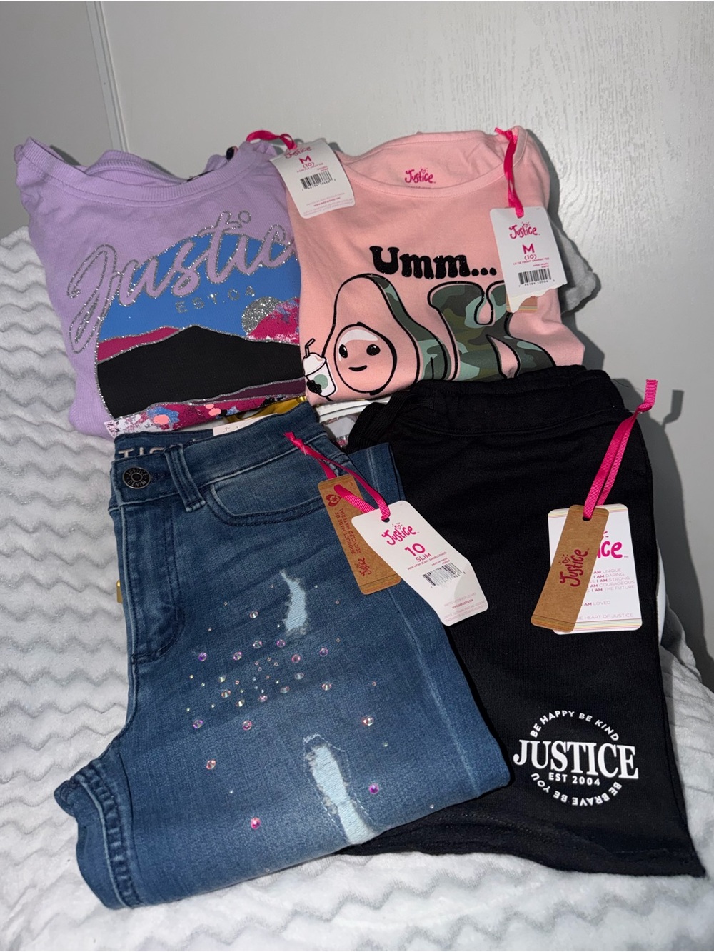 🎀NEW! Girls size M(10) 4pcs justice sets